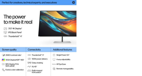 HP Series 7 Pro 31.5 inch 4K Thunderbolt 4 Monitor - 732pk HP Series 7 Pro 31.5 inch 4K Thunderbolt 4 Monitor - 732pk